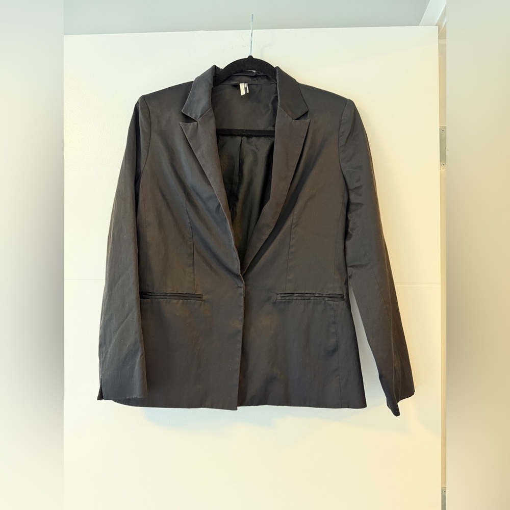 Topshop - Black Satin-Finish Blazer – Size US 6 / UK 10